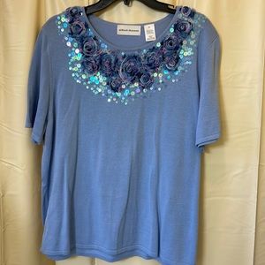 Alfred Dunner, womens embellished short sleeve sweater.
